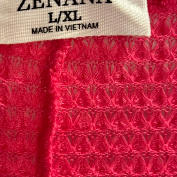 Zenana fuchsia waffle knit top NWOT L/XL - Picture 7 of 7